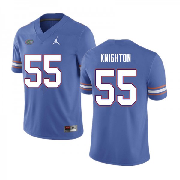 Men #55 Hayden Knighton Florida Gators College Football Jersey Blue